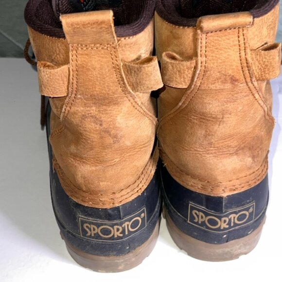 Women's Original Sporto Navy/ Leather Thermolite Insulated Duck Boots Sz 11 GS5 - Picture 6 of 8